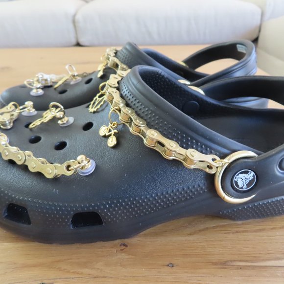 Bling Bling Next Level Shoe Game Adult Crocs Charms Pendants Chains Gold Set o 2 - Picture 5 of 7